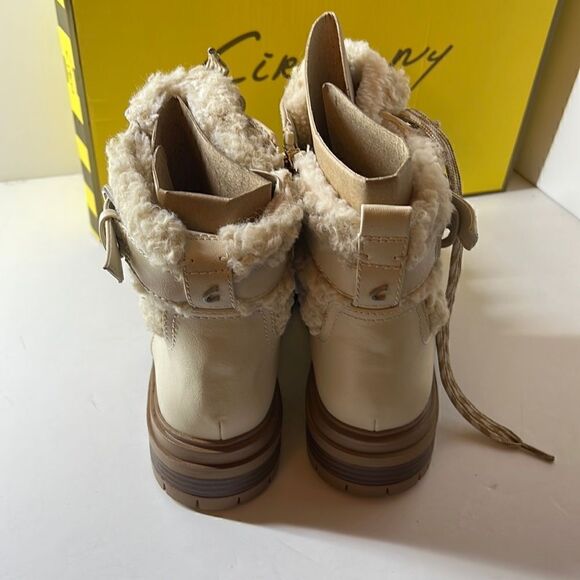 Circus NY Sam Edelman Gretchen Fuzzy Hiker Bootie Ivory sz 8.5 M - Picture 4 of 6
